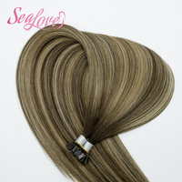 Extensions de cheveux européens 100% naturels de qualité salon supérieure, Remy Super Double Drawn, pointes en kératine, lisses, vierges, pointes plates