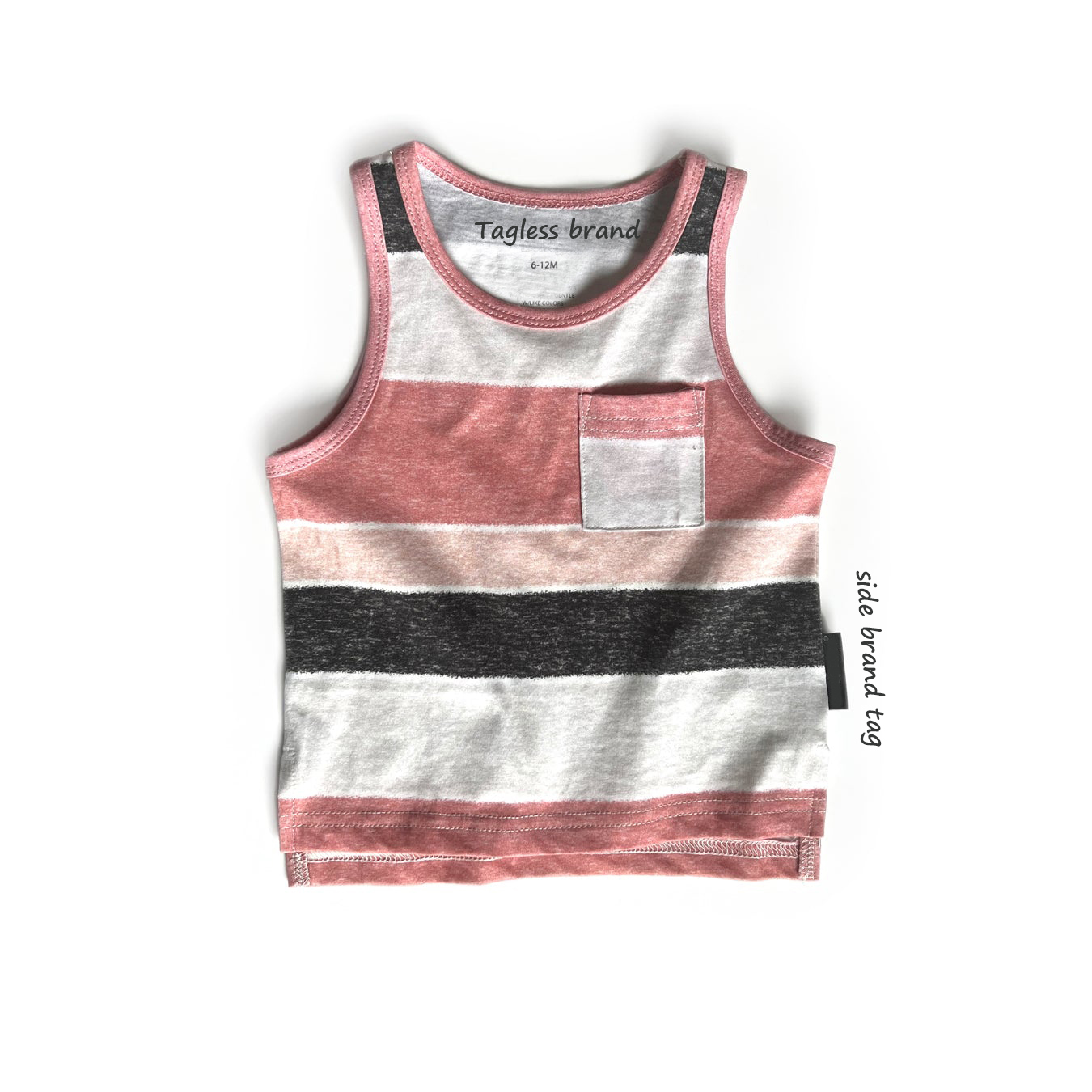 Acid Washed Kid tank Stripe Pocket Tank Little Girls Unisex Vest Wholesale Baby Clothes Baby Boy Children Summer Top