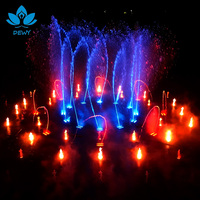 Fontaine musicale d'extérieur DEWY 1M en acier inoxydable moderne avec jets d'eau LED pour la rue piétonne et les places publiques