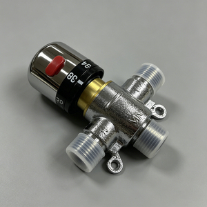 Válvula <span class=keywords><strong>Mezcladora</strong></span> de Agua Termostática de Latón de 3 Vías G1/<span class=keywords><strong>2</strong></span>" con Control de Temperatura para Calentador Solar de Agua - Product Image 2