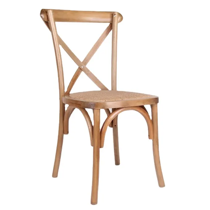 เก้าอี้รับประทานอาหารทำจากไม้หวายเนื้อแข็งดีไซน์แบบเรียงซ้อนกันสำหรับงานแต่งงานเก้าอี้ร้านอาหาร