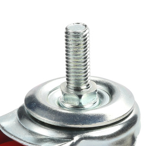 Swivel <b>Caster</b> 3 Inch Polyurethane <b>Wheel</b> Steel Threaded Stem Industrial Furniture Use Durable Plain Bearing - Product Image 1
