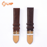 Bracelet en cuir à motif crocodile respirant de haute qualité Bracelet de montre intelligente de luxe classique en noir marron doux et confortable