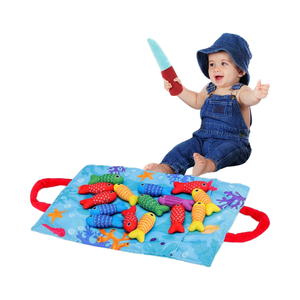 Jouets éducatifs Montessori pour les tout-petits garçon/fille <span class=keywords><strong>de</strong></span> 1 an cadeaux d'anniversaire <span class=keywords><strong>de</strong></span> <span class=keywords><strong>noël</strong></span>-10 tasses empilables jeu <span class=keywords><strong>de</strong></span> pêche en tissu pour - Product Image 1