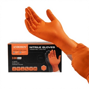 ABC-DG01 Steril Ağır Hizmet Tipi Kimyasal Dayanımlı Elmas Dokulu 8/10 Mil Mekanik Güvenlikli Tek Kullanımlık Siyah Nitril Eldivenler - Product Image 4