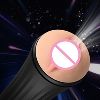 Juguete Sexual Realista de Bolsillo con Boca y Ano, Color Marrón, para Adultos, Vagina Artificial de TPE