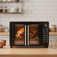 Four à air chaud numérique électrique à double compartiment avec circulation d'air chaud pour usage domestique, avec boîtier en plastique