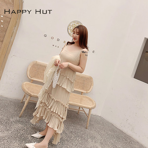 เดรสสายเดี่ยวผู้หญิง Happy Hut รุ่น Ruffles ระบายอากาศได้ดี เอวธรรมชาติ สไตล์ลำลอง สำหรับฤดูร้อน มีไซส์พลัส - Product Image 4