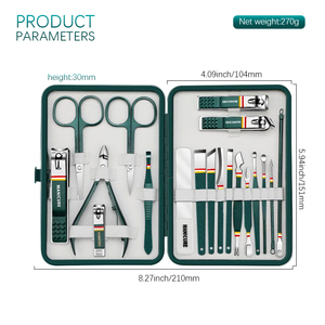 Profissional de alta qualidade em aço carbono <span class=keywords><strong>Manicure</strong></span> Kit <span class=keywords><strong>Set</strong></span> 19pcs <span class=keywords><strong>Manicure</strong></span> Cutter personalizado LOGO Nail Cutter <span class=keywords><strong>Set</strong></span> <span class=keywords><strong>Manicure</strong></span> Tools - Product Image 5