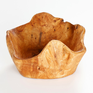 Ensemble de bols décoratifs en cèdre écologique personnalisés pour salades, fruits et légumes, design oriental, vaisselle en bois sculpté Guansen, vente en gros - Product Image 4