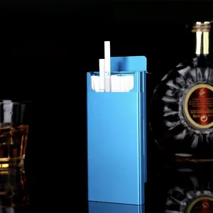 Étui à cigarettes en métal mince pour cigarettes fines des années 100, boîte à cigarettes pour femmes - Product Image 2