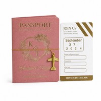 Cartes d'invitation de mariage DIY en papier doré et noir, style carte d'embarquement/billet d'avion, pour la Fête des Mères et les voyages à l'étranger