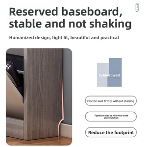 Armoire à chaussures en bois à rabat ultra-mince avec rangement économique de 17cm de grande capacité pour les petits appartements Porte-chaussures d'entrée de la maison - Product Image 4