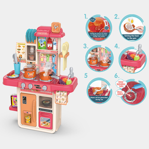 MILI Grande maison de jeu de <span class=keywords><strong>cuisine</strong></span> de 63 cm pour enfants, ensemble éducatif en plastique avec fonctions de cuisson à la vapeur et de cuisson au four - Product Image 4