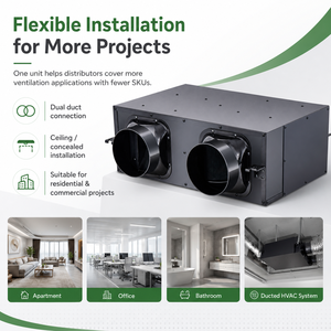 <span class=keywords><strong>Ventilateur</strong></span> de gaine silencieux avec filtre remplaçable pour la ventilation des plafonds des salles de bain, bureaux, hôtels, écoles et systèmes CVC - Product Image 2
