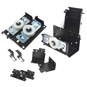 Roulettes pour porte coulissante extérieure, ensemble de deux, noires, en acier laminé à froid, roulement fluide pour portes d'armoires - Product Image 4