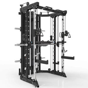 POWERMAN FITNESS Nouveauté : Rack de <span class=keywords><strong>musculation</strong></span> Smith commercial en acier structurel robuste noir pour squats et entraînement de force - Product Image 6