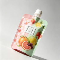 Pochettes souples personnalisées en aluminium imprimé, barrière élevée, qualité alimentaire, pour jus, miel, aliments pour bébés, avec bec verseur