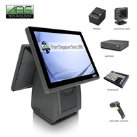 POS-терминал ABS8000 с сенсорным экраном 15 дюймов, металлический корпус, высококачественная кастомизация, процессор Intel, Bluetooth 5.2/Wi-Fi 6, NFC, Windows 7/10, 8 ГБ ОЗУ