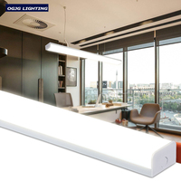 Luminaire linéaire LED commercial pour bureau, suspension en aluminium, éclairage à bande de 4 pieds, tubes LED, indice de protection IP40, dimmable 0-10V