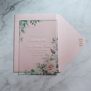 Carte d'invitation transparente en acrylique, carton <span class=keywords><strong>de</strong></span> <span class=keywords><strong>mariage</strong></span> Unique Style eau, vente en gros, pièces - Product Image 2