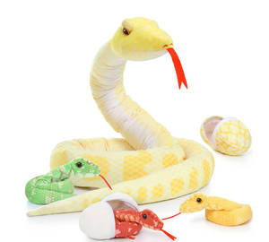 कस्टम सांप भरा हुआ जानवर विशाल सांप 3 शिशुओं और 2 अंडे के साथ - Product Image 1