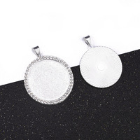 Pendentif Quantum en Zamak avec Pierre Précieuse, Style Mode Chinois, pour Couple, avec Breloque Plateau à Sertir, pour Souvenir