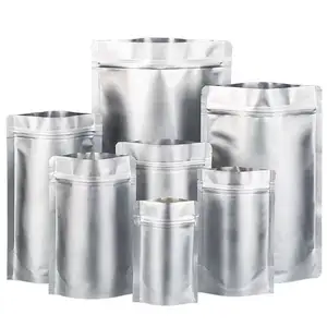 1 Gallon 2 Gallons Stand Up Pure Aluminum Foil Silver Resealable Zipper Ziplock Food Packaging Storage Doypack Bags Pouches
