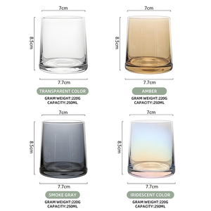 Contenitore per Candele in Vetro Cilindrico Iridescente Grigio Ambra con Coperchio in Legno di Bambù e Metallo - Product Image 3