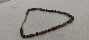 Custom Made Wooden <b>Beaded</b> Necklaces with Emerald Cut Coral Flower Design Bamboo Chain-Lightweight & Comfortable for All-Day Wear - Product Image 2