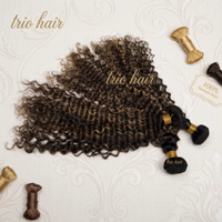Extensiones de Cabello Virgen Vietnamita Funmi Ondulado Profundo 12A 100% Cutícula Alineada Color P4/30 para Tejer Cabello a Granel