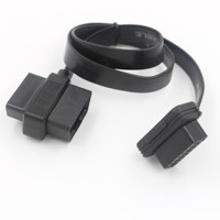 Câble d'extension OBD2 en forme de L 1-vers-2 avec adaptateur coudé à 90 degrés pour interface OBD 16 broches
