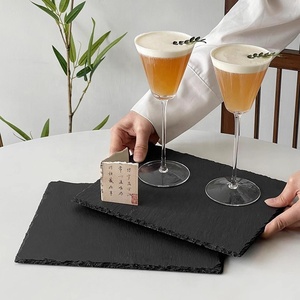 Assiette carrée <span class=keywords><strong>rectangulaire</strong></span> en pierre de lave créative, <span class=keywords><strong>plateau</strong></span> de service à sushi BBQ, <span class=keywords><strong>plateau</strong></span> plat noir en ardoise pour dîner - Product Image 5