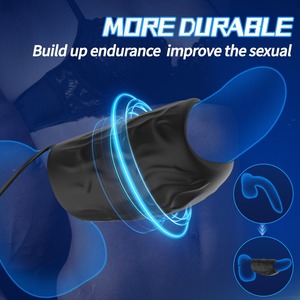 ウルフ精液ロックリング男性用Gスポットマッサージオナニー物理的拡大遅延ブロッキングリング - Product Image 3