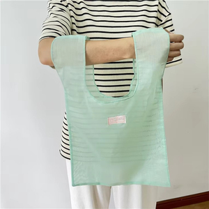 Bolsa de Compras de Organza Personalizada y Encriptada, Bolsa de Mano Transparente y Bonita, Bolsa de Organza Tipo Chaleco, Embalaje de Regalo con Logotipo y Etiqueta Tejida - Product Image 5