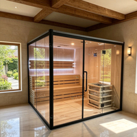 Sauna Uap Tradisional Kayu Hemlock Dalam Ruangan untuk 4 Orang, Produsen Ruang Sauna Kayu Solid, Sauna Mewah yang Dapat Disesuaikan