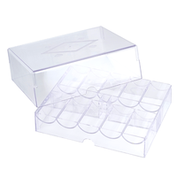 YH 200pcs Plateau de jetons de poker transparent en acrylique pour contenir 200pcs 40mm Chips Case avec couvercle