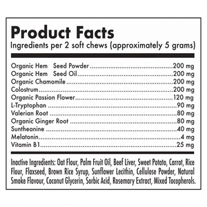 Golosinas de dobladillo personalizadas para perros Masticables calmantes para mascotas Alivio de la ansiedad de perros Masticables calmantes para perros Masticables suaves - Product Image 2