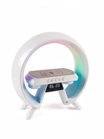 Enceinte Bluetooth 5.3 RGB avec station de charge sans fil, audio multifonctionnel de bureau avec lumière LED pour la maison et le bureau