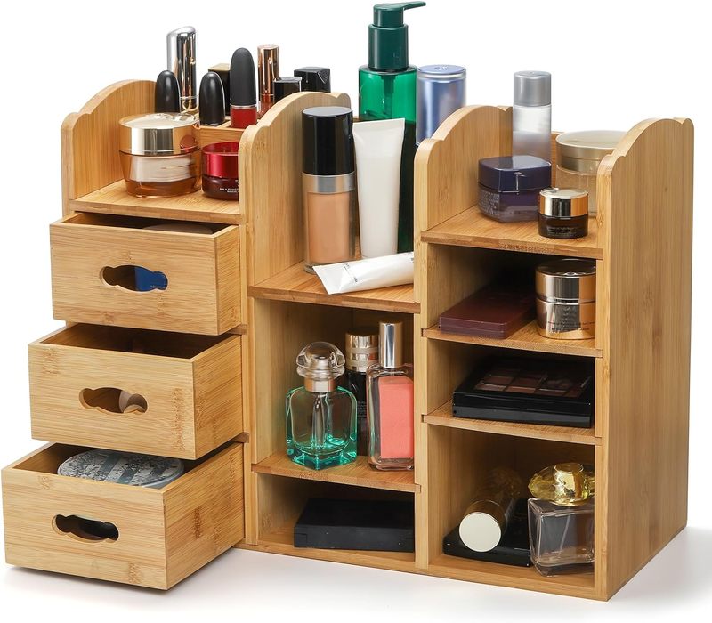 Wooden Makeup Rack