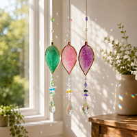 Attrape-soleil en résine en forme de feuille, carillon éolien, ornement de fenêtre, art mural, attrape-soleil décoratif pour la maison, idéal pour le dropshipping