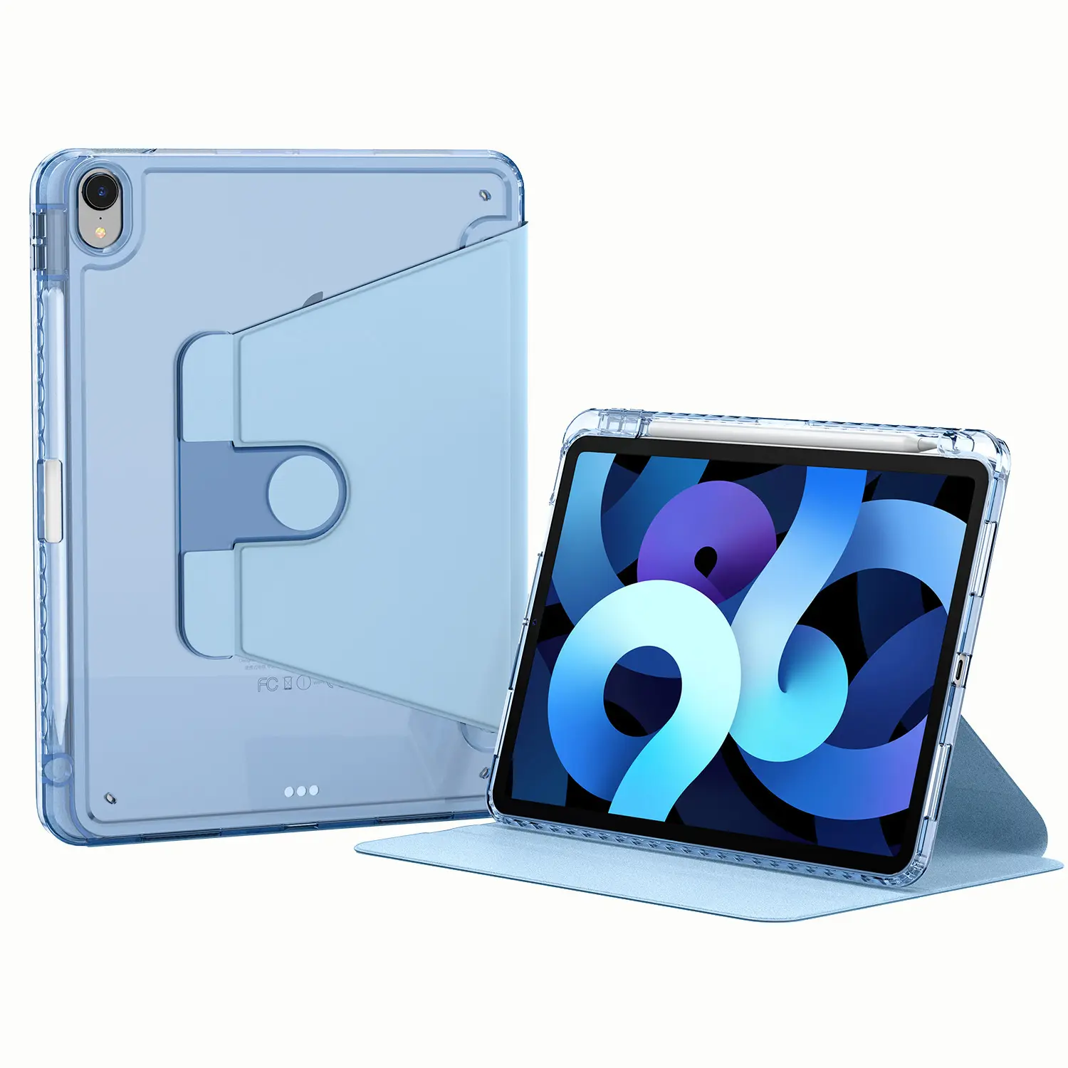 Luxury 360 Degree Rotating Tablet Case For Ipad Air 10th 10.9 inch 2022 Leather Case For ipad mini 6 Transparent Shell