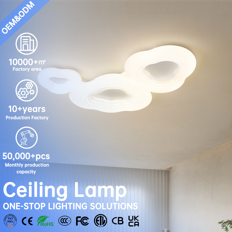 Modern LED Ceiling Light for Bedroom Smart Remote & CCT Adjustable Ra97 High CRI Surface Mounted Ceiling Lamp with 6000K Option