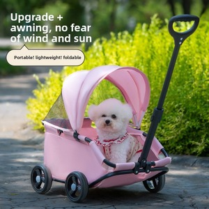 Wholesale Factory Direct <b>Foldable</b> Pet Stroller 4 Wheels – OEM Breathable Compact Dog Cat Travel Carrier <b>Trolley</b> - Product Image 2