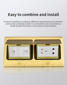 Presa Elettrica a Scomparsa con Coperchio Personalizzabile, Kit Prese da Pavimento Doppie a Scomparsa - Product Image 5