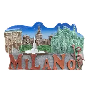 Souvenir Custom Hot Selling High Quality Italian Sardinia Landscape African Tourism Milano 3D RESIN Plate Rome Fridge Magnet