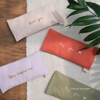 Coussin oculaire aromathérapeutique relaxant en lin et lavande, réutilisable, avec logo personnalisé, chauffable au micro-ondes, idéal pour le sommeil, le yoga et le spa