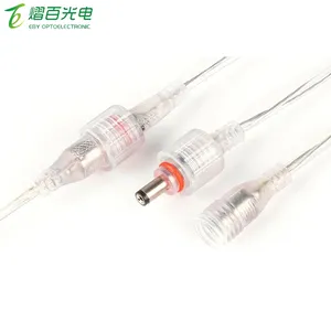 2464 22AWG 2M DC 5.5x2.1mm 2 pin IP68 waterproof connector DC 2 pin cables terminals For LED Strip connector transparent