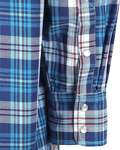 Camisa a cuadros ignífuga FR Clothing CAT2 de 7.5 oz con botones a presión y mangas de algodón FR para soldadura - Product Image 4