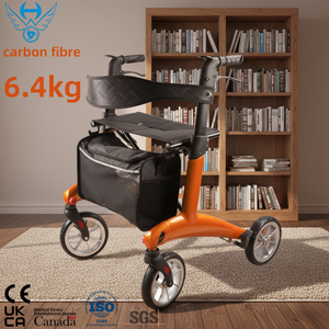 Deambulatore con Seduta per Anziani, Leggero in Fibra di Carbonio, Rollator Portatile Multifunzionale, Attrezzatura per Riabilitazione per Adulti e Anziani - Product Image 1